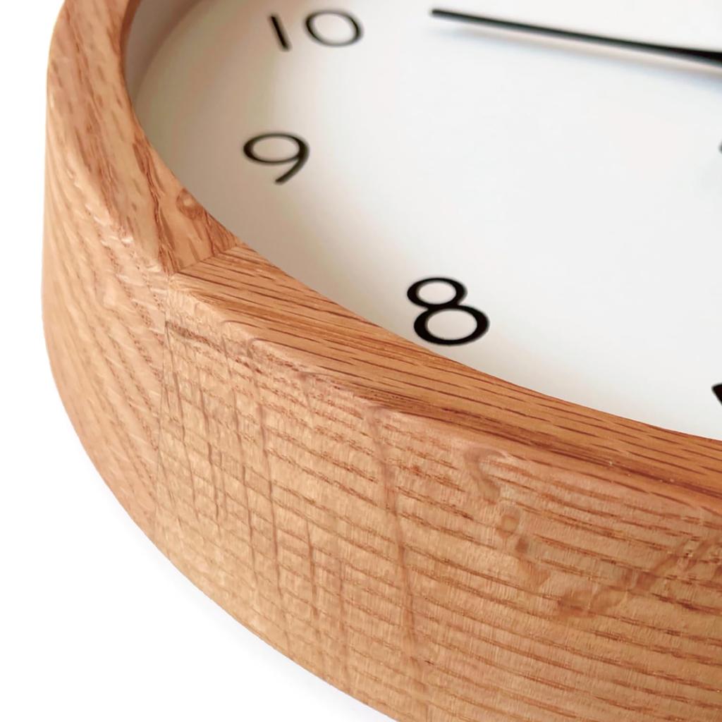 KATOMOKU Muku Clock 13 Oak km-104OARC Wall Clock with Continuous Second Hand, 30.6cm Diameter (Radio-Controlled Clock)