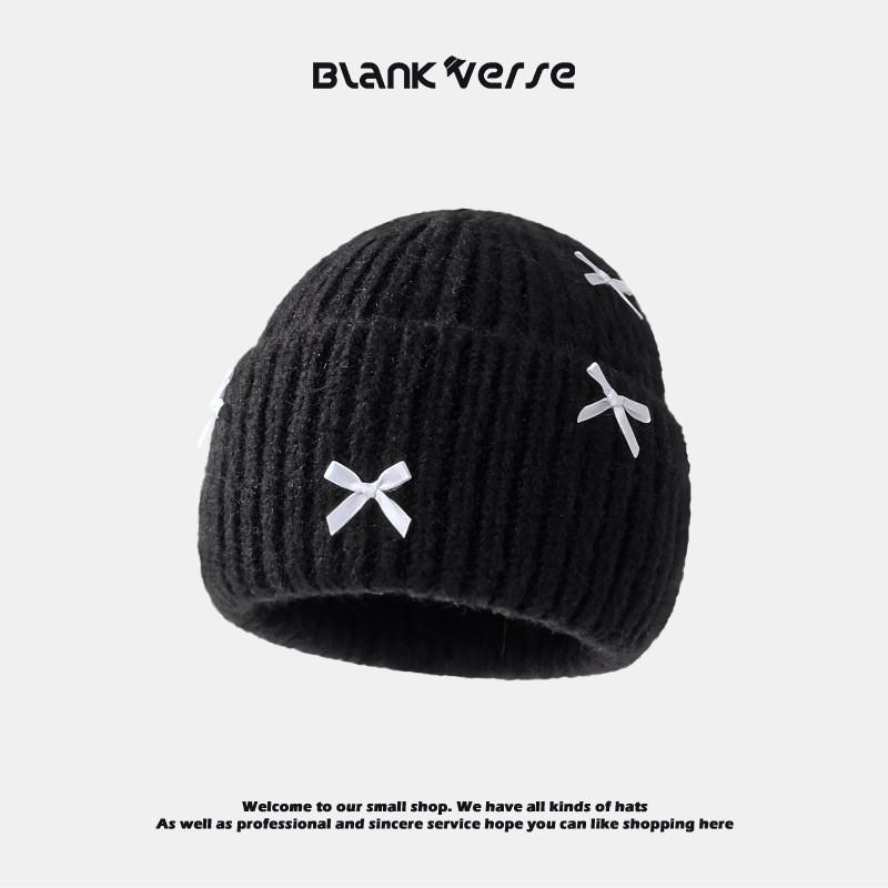 Знаменитость Интернета с той же бабочкой Узел Вязаная шапка Вязаная шапка Детская осенне-зимняя милая толстая теплая шапка для холодной головы