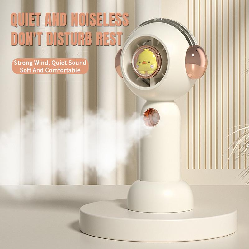 Mini Handheld Fan With Spray USB Rechargeable Portable Fans Camping Outdoor Turbine Desktop Small Yellow Duck Hand Held Fans