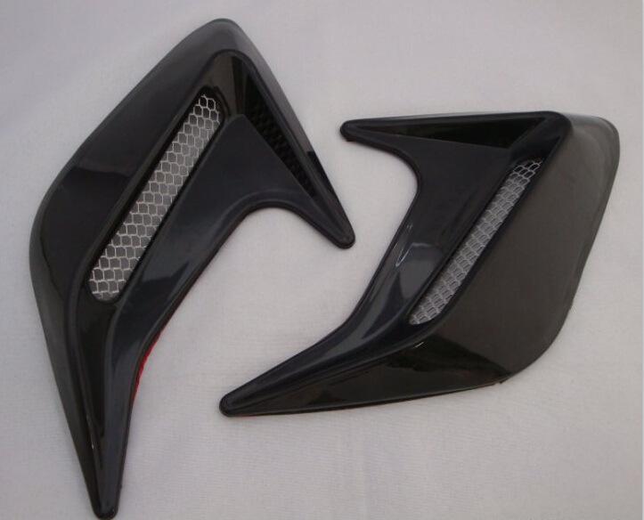 Наклейка на автомобиль из углеродного волокна, наклейки-декорации на вентиляционные отверстия боковых крыльев в виде жабр акулы, наклейка, автостайлинг, декор, аксессуар