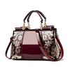 Европейская американская лакированная кожа женская сумка дизайнерская вышивка женская сумка яркая кожа женская сумка через плечо