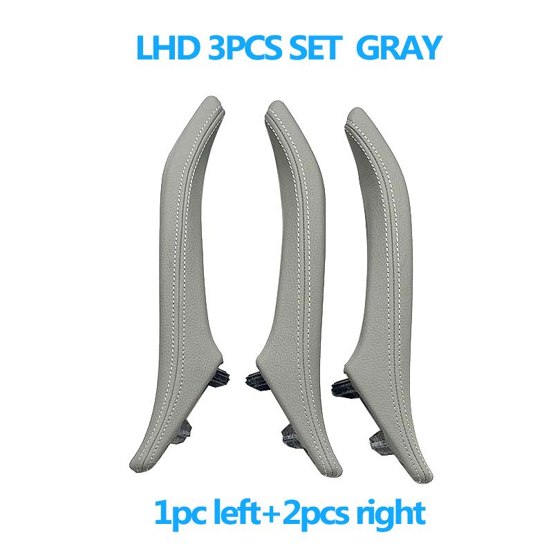 3 шт. внутренние ручки для 3 пассажирских дверей с кожаной ручкой в ​​сборе для BMW 5 серии F10 F11 520i 523i 525i 528i