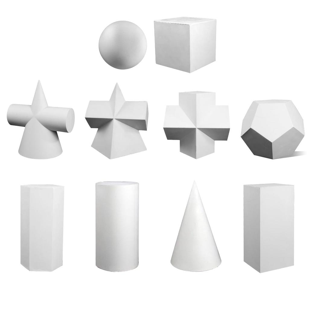 HttDog Drawing Motif Geometric Model Cubes with Larger Object Model Set of 10 Set Rims, Blocks, Art,