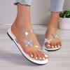Women Slippers Rhinestone Pinch Toe Flat Casual Shoes Women Beach Casual Sandals Flip Flops Flats Fashion Slippers Slides Women