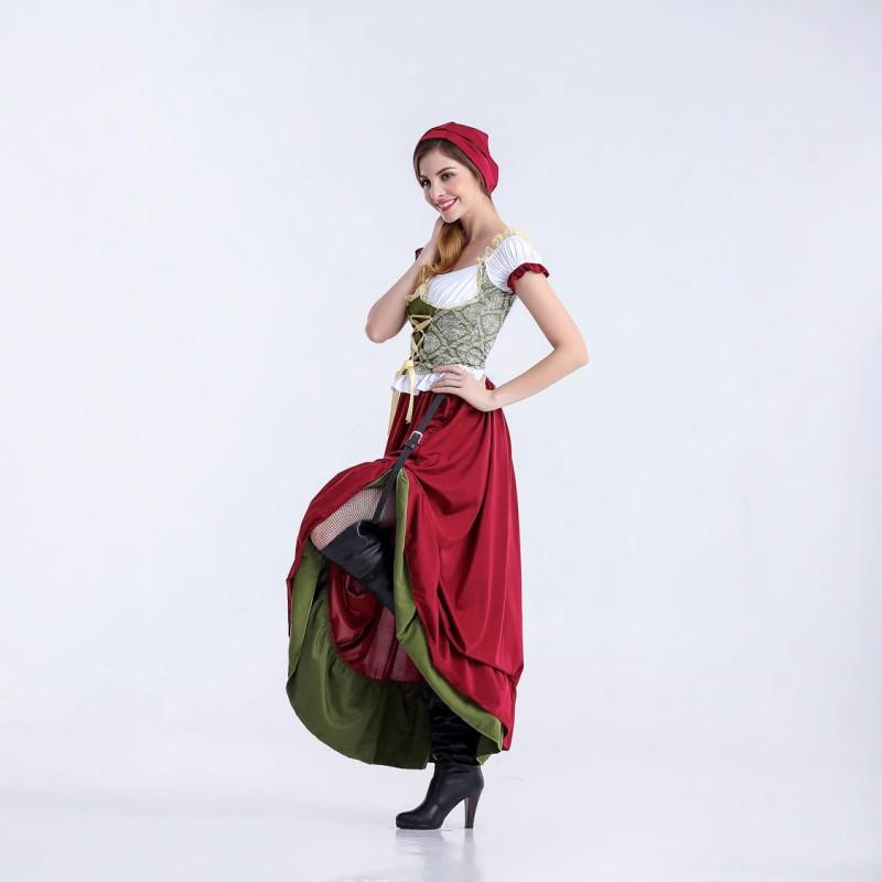 German Munich Beer Festival Costume Girl Performance Outfit Halloween Stage Bar Staff Uniform