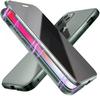 Anti Peep Magnetic Adsorption Double Sided Glass Privacy Screen Protector Metal Bumper Anti Spy Phone Case for iPhone
