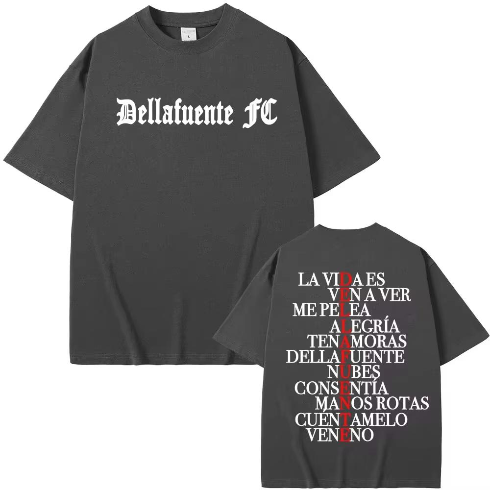 Rapper Dellafuente Album Letters Print Tshirt Men Women Vintage Hip Hop Pop Music T Shirt High Quality Top 2026 Springsummer