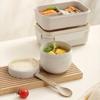 High-capacity Lunch Box Portable Wheat Stalk Students Office Worker Bento Box Microwave Oven Lunch Box with Tableware Soup Bowl