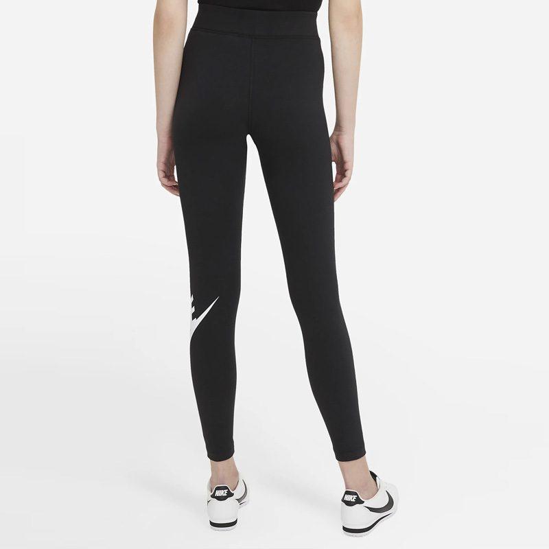 Nike Спортивные леггинсы женские Essential с высокой талией и логотипом Черный/Белый CZ8528-010