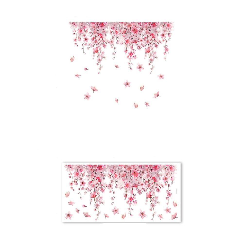Self-adhesive Flowers Butterfly Wall Stickers Beautiful Background Decor Decals  Living Room