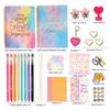 Набор для дневника для девочек Yousheng для детей 8-12 лет, набор канцелярских принадлежностей «сделай сам» с цветными ручками, наклейками, лентой, принадлежностями для скрапбукинга