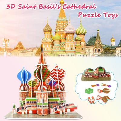 3D пазл Собор Василия Блаженного Мировая Архитектурная Пазл Строительная Модель Набор для Детей Игрушки Подарки