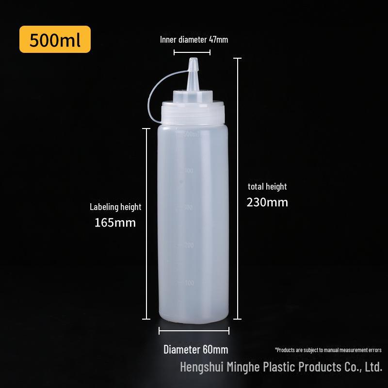 Бутылка для соуса PE Squeeze объемом 240 мл со шкалой для кетчупа и салата