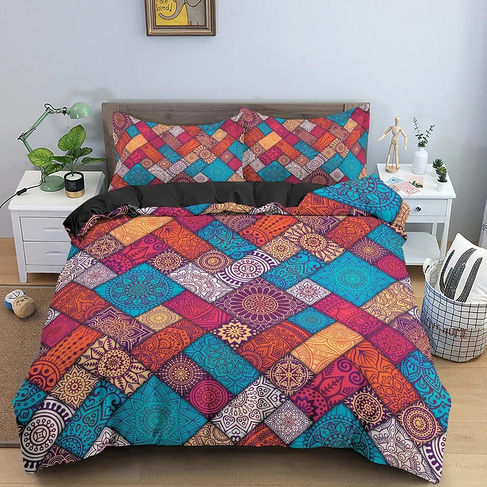 Mandala Duvet Cover Set Bohemian Bedding Set Soft Comforter Cover With 1/2pcs Pillow Shams Quilt Cover Bedroom King Queen Sizes