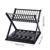 Double-Layer Dish Rack Stainless Steel Pipe Cutlery Drying Rack Multifunctional Bowl Storage Holder for Home Kitchen