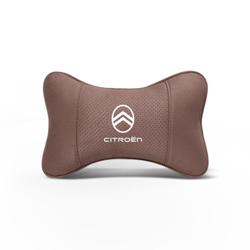 Car Seat Headrest Soft Suede Neck Pillow For Citroen C4 C3 C2 C1 DS3 Berlingo Xsara Picasso Auto Interior Accessories keychain UR8