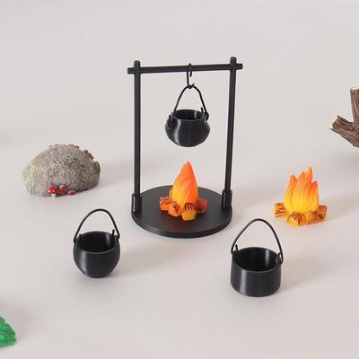 Микро-ландшафт Реалистичный костер-котел для кукольного домика DIY Мини-украшения OB1