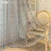 1 шт. LOZUJOJU современный художественный роскошный оконный тюль с вышитыми листьями гинкго, прозрачная занавеска для гостиной, спальни, окна, домашнего декора