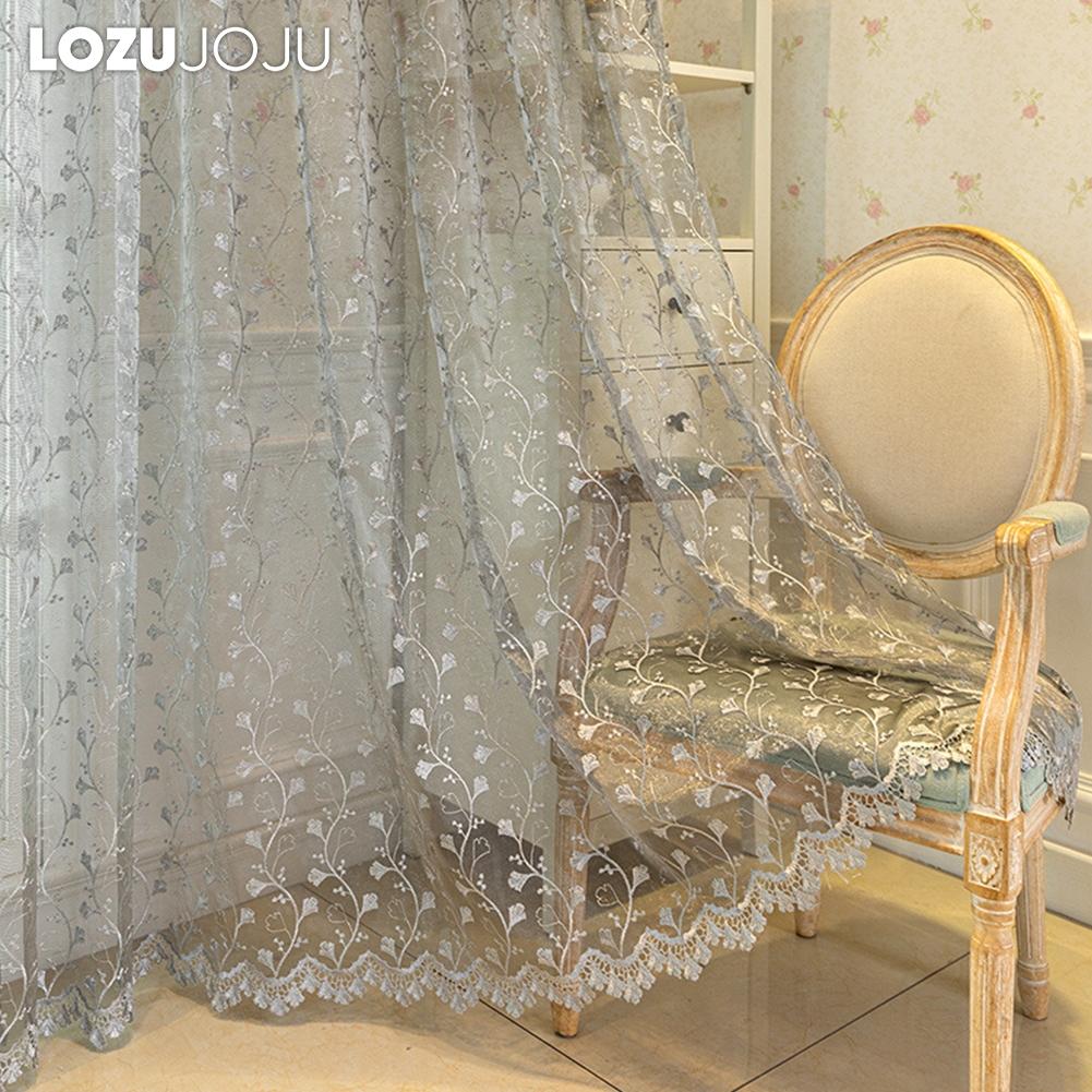 1 шт. LOZUJOJU современный художественный роскошный оконный тюль с вышитыми листьями гинкго, прозрачная занавеска для гостиной, спальни, окна, домашнего декора