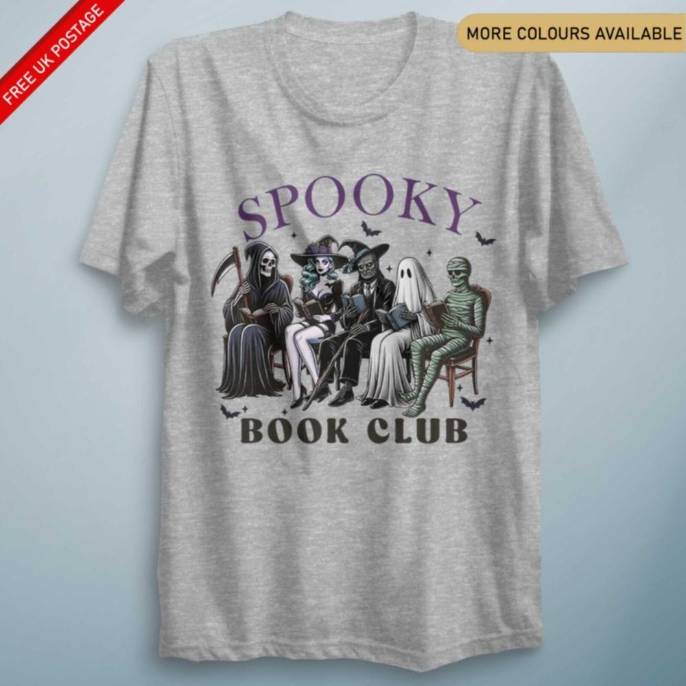 Spooky Book Club Funny T Shirt Halloween Costume Gothic Tee Kids Adult Tee