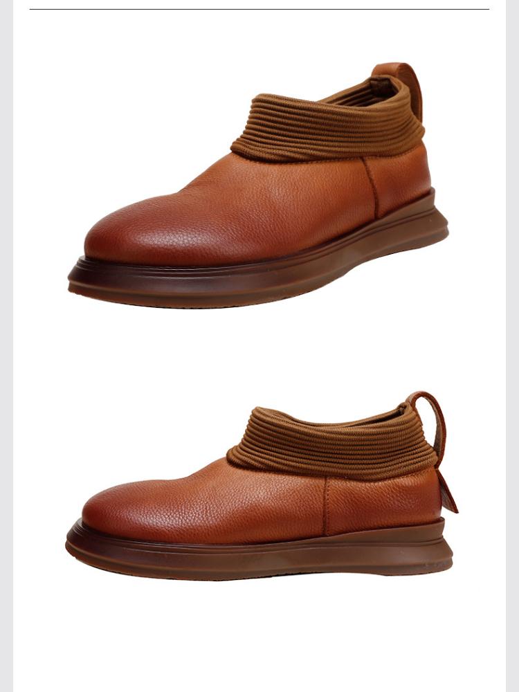 Johnature Женские туфли на плоской подошве из натуральной кожи в стиле ретро, ​​однотонные лоферы без шнуровки на мягкой подошве с круглым носком