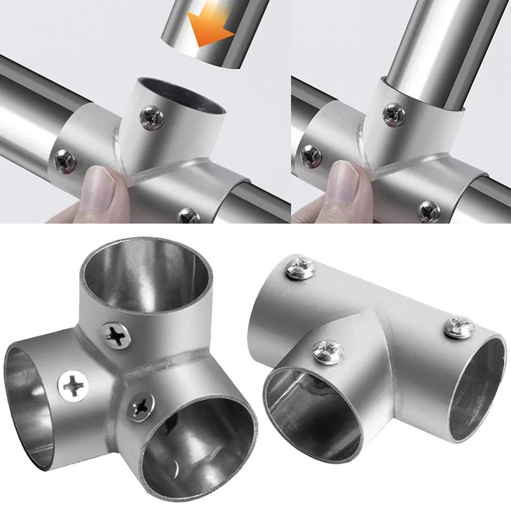 Stainless Steel Pipe Connector Clothes Rail Clothes Flange Seat Hanging Clothes Pole Fixed Socket Wardrobe Clothes Rail Bracket