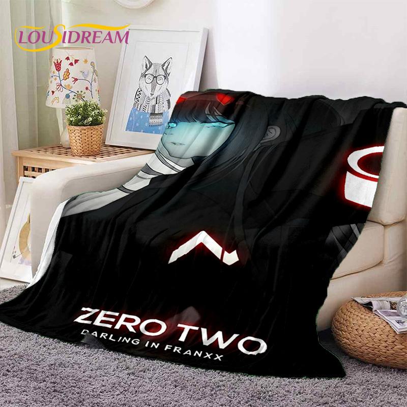 Zero Two Sexy Girl DARLING in The FRANXX Cartoon Flannel Blanket for Bed Bedroom Sofa Picnic,Throw Blanket for Outdoors Leisure