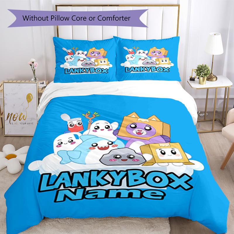 3 шт. Постельное белье LankyBox с индивидуальным именем Комплект Пододеяльник Застежка Включает 1 Пододеяльник и 2 Наволочки, Мягкое и Удобное для Всех Сезонов.