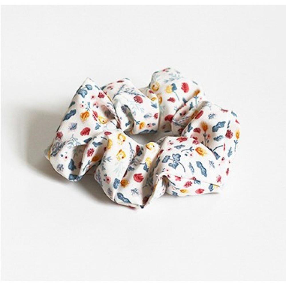 5pcs/set Elastic Floral Fabric Headbands Vintage Floral Ponytail Holder Scrunchie Hair Ties Daily