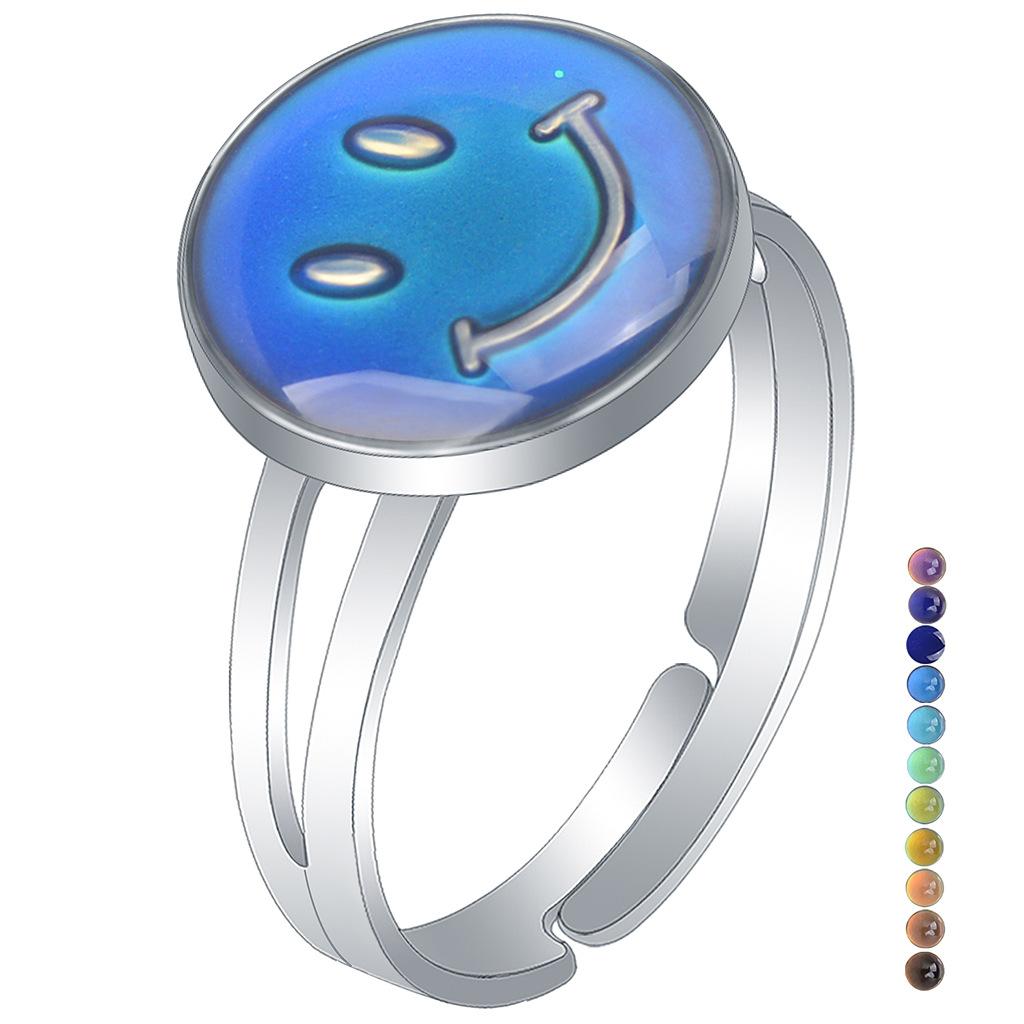 1Pcs Fashion Ring Simple Children's Princess Cartoon Cute Animal Temperature Change Ring