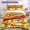 3pcs Custom Name Cheetos Bedding Set Duvet Cover Closure Includes 1 Duvet Cover & 2 Pillowcases, Soft and Comfortable for All Seasons.