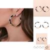 Modern Street Style C-shaped Earrings In Black And White Alloy With Creative Design