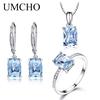 Sky Blue Topaz 925 Sterling Silver Jewelry Set