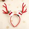 Bowknot Antlers Headband Plush Ball Elk Hair Hoop Deer Horn Hair Band  Festival Decoration