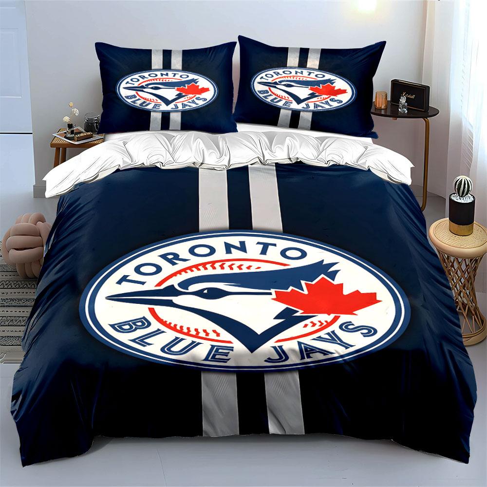 "Toronto Blue Jays Logo Bedding Design" Print Bedding Set Duvet Cover Pillowcases (1* Duvet Cover 2* Pillowcases Do Not Include Comforter)