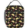 Taco Tuesday Party Pattern Insulated Lunch Bag Reusable Lunch Box Portable Lunch Tote for Women Men and Kids