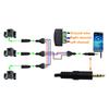 JUNSUNMAY Solder-Free 3.5mm Stereo Male to 3-Pole Terminal Audio Adapter Cable (Green)