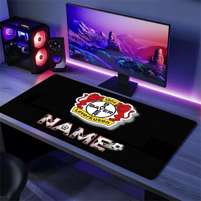 Custom Name,Bayer Leverkusen Mouse Pad, Large Gaming Desk Mat, Non-slip XXL Mousepad for Laptop & Tablet, Mini PC Playmat with Stitched Edges