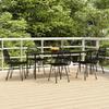 3157885 vidaXL Garden Dining Set 7 Pcs Black Wicker