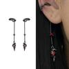 Унисекс Темная Эстетика Ворон Тематический Клипса Кафф для Уха Серьга-капля Заушник Подвеска Ручной Работы Альтернативное Готическое Ювелирное Изделие Аксессуар