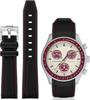 Jumpsunfun 20mm Watch Band for Omega and Silicone Strap with Quick Release Replacement Black with Red Stitching X, Swatch, Speedmaster, MoonSwatch,
