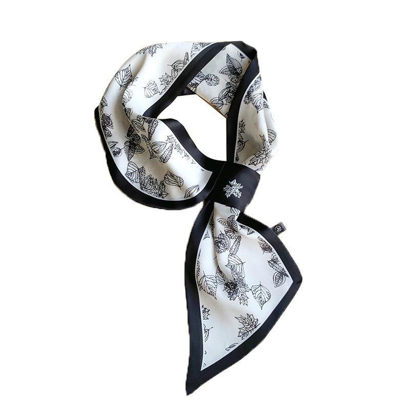 Длинный маленький шелковый шарф, высококачественная сумка для шарфа, универсальная подходящая к рубашке, шарф