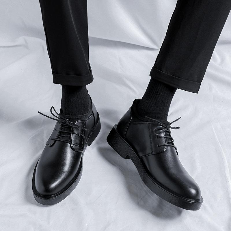 2025 новые повседневные кожаные туфли на шнуровке с резным узором brock, мужские туфли с низким верхом, модные мужские кожаные туфли с острым носком 2080-R