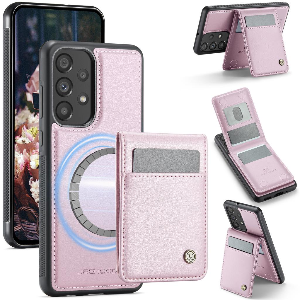 Кожаная задняя крышка для Samsung Galaxy A33 5G, совместимая с MagSafe, чехол для телефона JEEHOOD J06 с карманом для карт и защитой от RFID