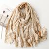 Autumn and Winter Cotton and Hemp Texture Scarf Hot Jinchuan Flow Endless Landscape Silk Scarf Warm Shawl for Women
