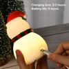 Yousheng Snowman Tap Light Cute Christmas Lamp Rechargeable Silicone Touch Bedside Light Snowman Mood Lighting for Christmas Tree