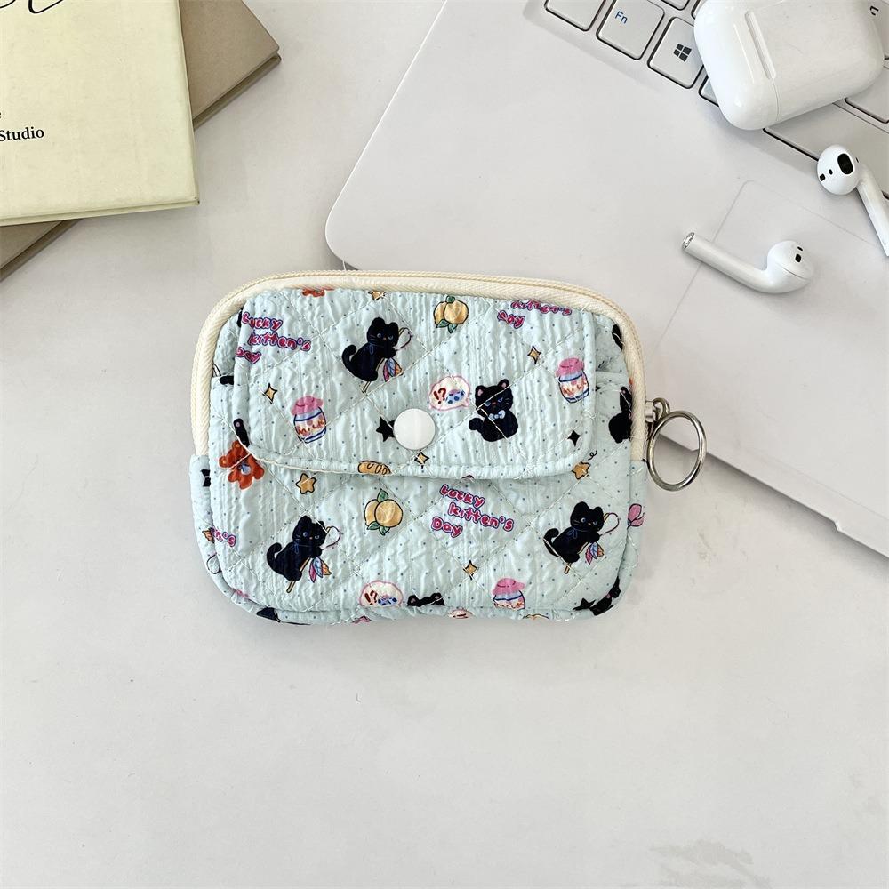 Korean Style Small Lipstick Bag Cartoon Printing Sanitary Napkin Storage Bag Cute Wallet  Outdoor