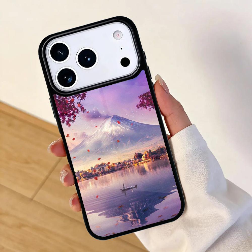Japanese art Mount Fuji Mobile Phone Case for IPhone 17 AIR 16pro Max 15 14 13 12 11 Bumper Cover