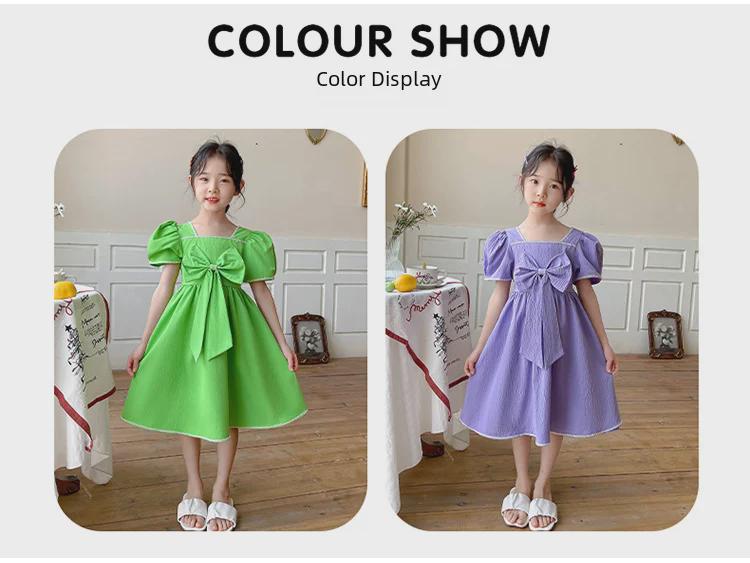 Летнее платье принцессы с рукавами-фонариками для девочек