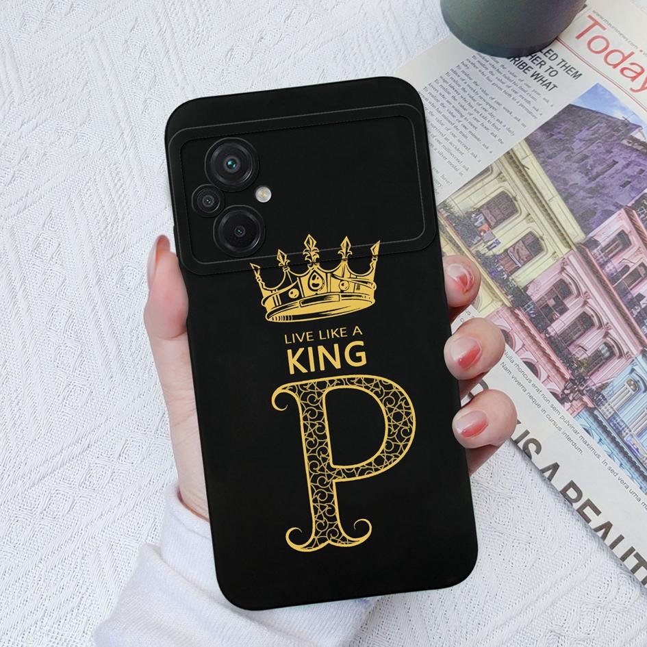 Чехол для Xiaomi Poco C40 C50 C55 F3 F4 F5 Pro M2 M3 Pro Роскошная сумка для телефона с буквами Короны Мягкий силиконовый противоударный матовый квадратный чехол для бампера Xiaomi